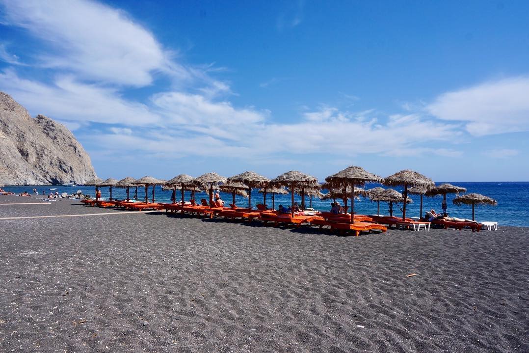 Black Sandy Beach in Santorini