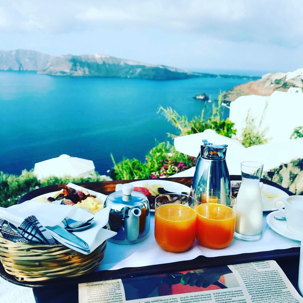 Perivolas breakfast in Santorini