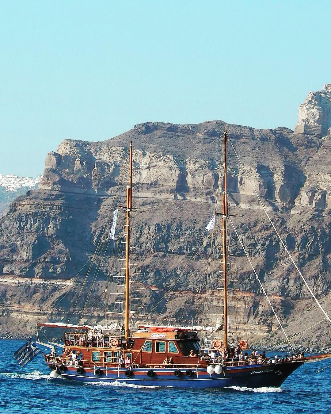 Sailboat at Santorini Port